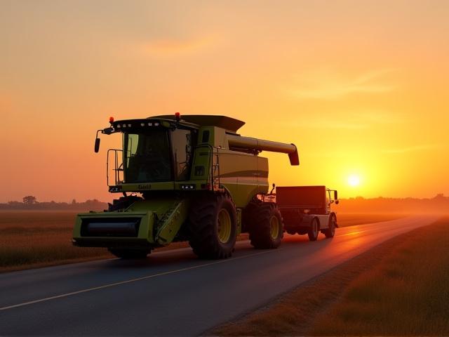 Large combine harvester transport